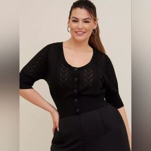 Torrid Black Button-Up Cardigan